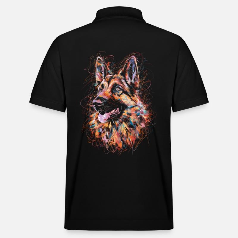 Berger Allemand Art Dessin Abstrait - Polo PREPSTER bio Stanley/Stella Unisexe - noir