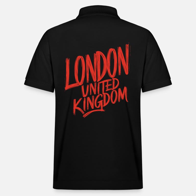Londres, Royaume-Uni, Souvenir - Polo PREPSTER bio Stanley/Stella Unisexe - noir