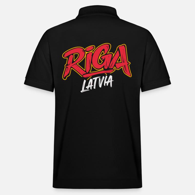Souvenir de Riga Lettonie - Polo PREPSTER bio Stanley/Stella Unisexe - noir