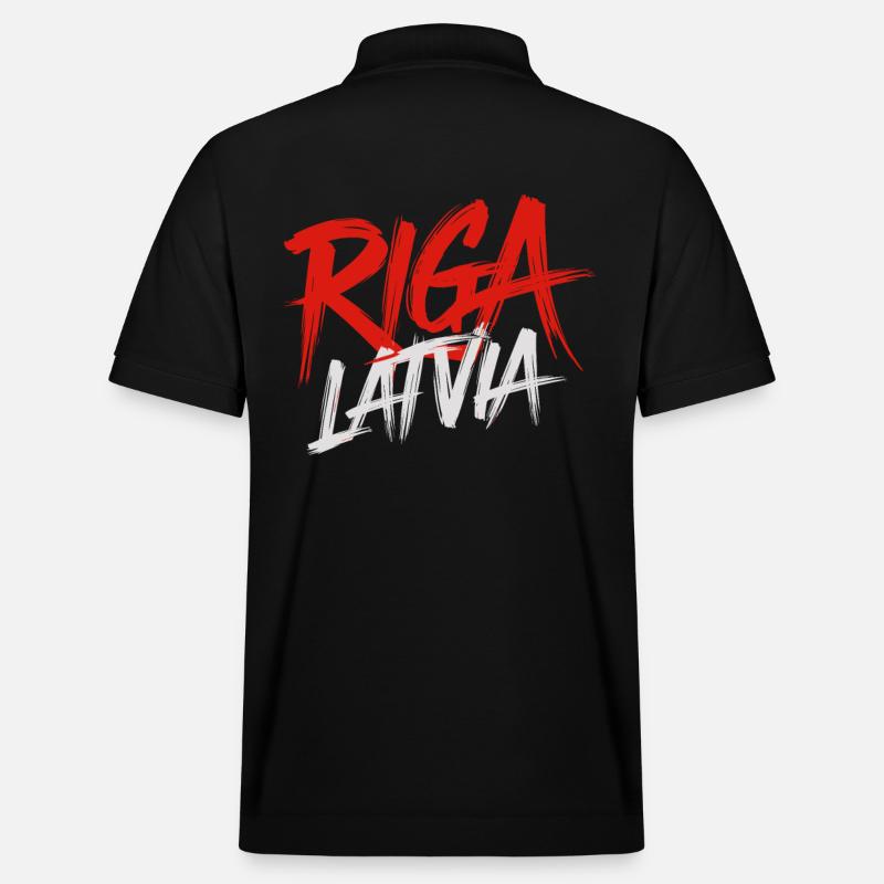 Riga, Lettonie, Souvenir - Polo PREPSTER bio Stanley/Stella Unisexe - noir