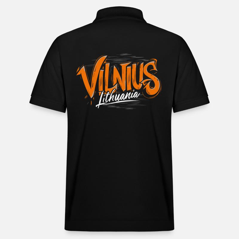 Souvenir de Vilnius Lituanie - Polo PREPSTER bio Stanley/Stella Unisexe - noir