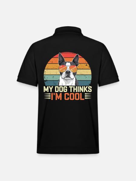 Boston Terrier Min hund synes, jeg er sej - Stanley/Stella PREPSTER økologisk unisex poloshirt - sort