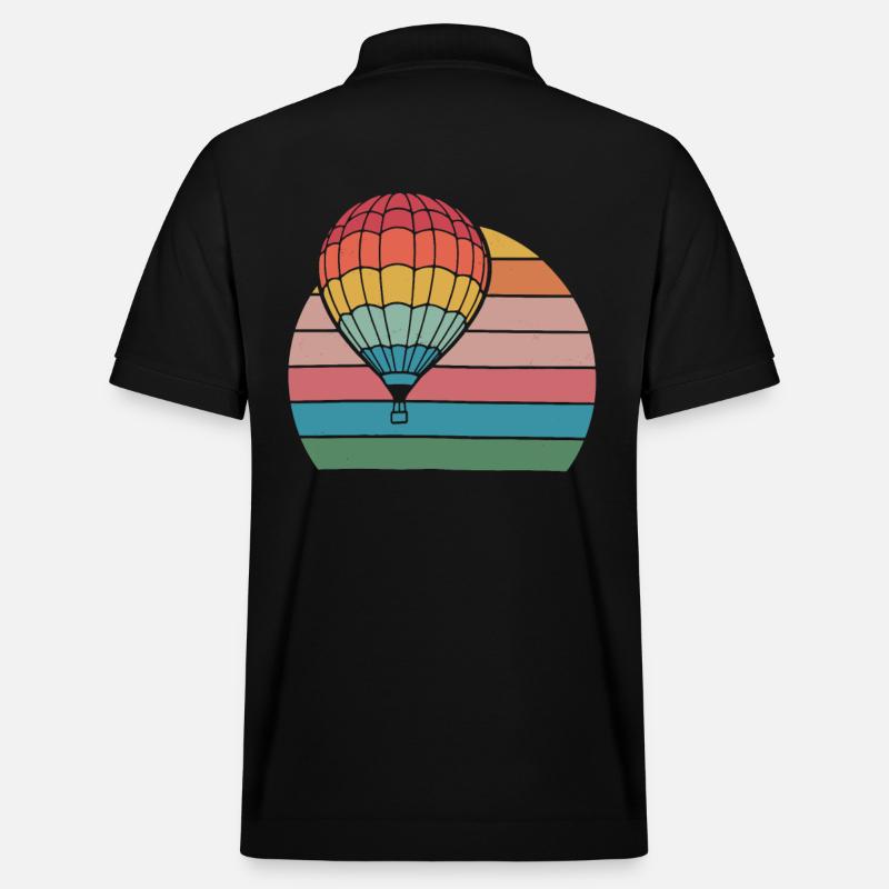 Montgolfière Rétro Sunset - Polo PREPSTER bio Stanley/Stella Unisexe - noir