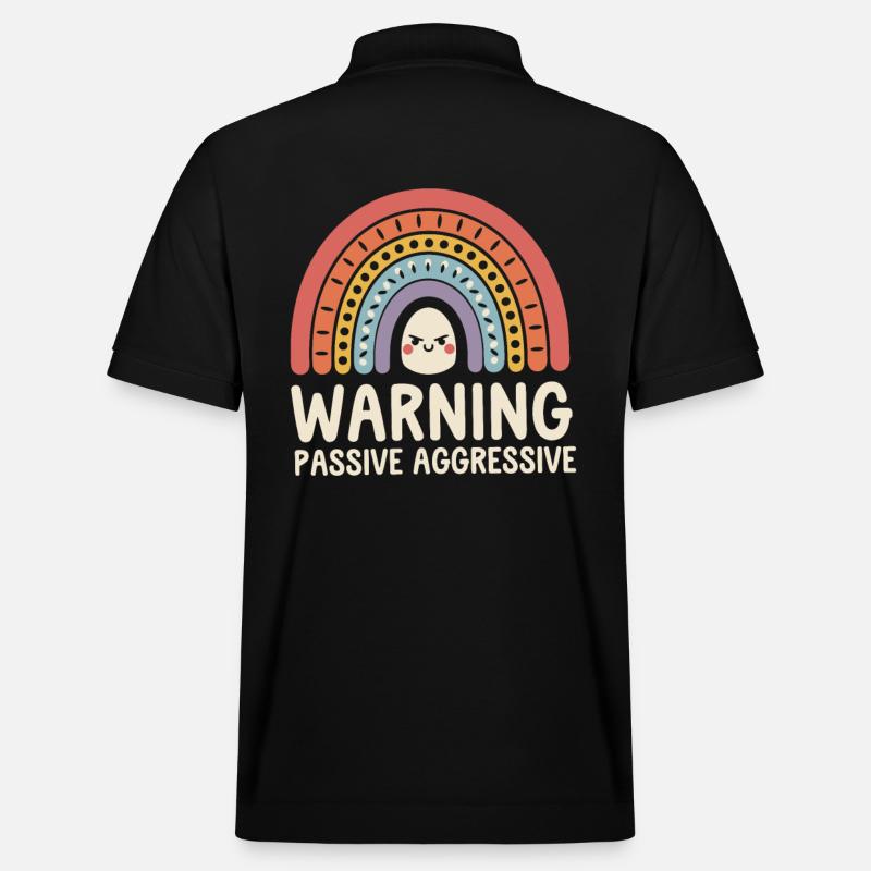 Attention Passif Agressif Arc-en-ciel - Polo PREPSTER bio Stanley/Stella Unisexe - noir