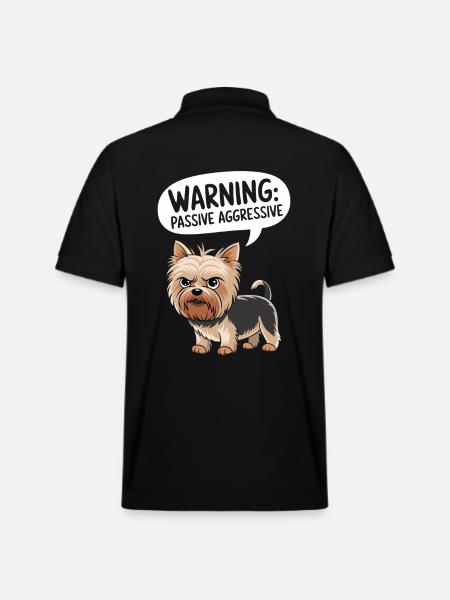 Caution: Passive Aggressive Dog Warning - Stanley/Stella Unisex Organic Polo Shirt PREPSTER - black