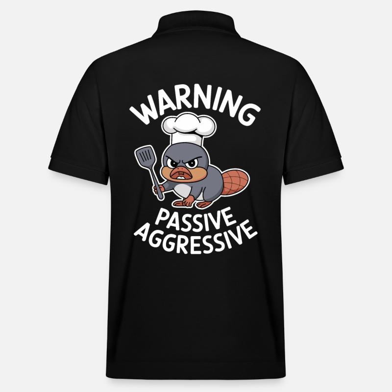 Beware Passive Aggressive Cook - Stanley/Stella Unisex Organic Polo Shirt PREPSTER - black
