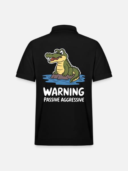 Warnung Passiv Aggressiv Krokodil Witzig - Stanley/Stella Unisex Bio-Poloshirt PREPSTER - Schwarz