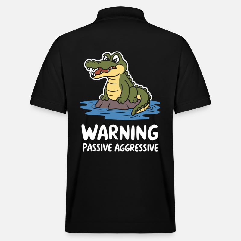 Avertissement, Passif, Agressif, Crocodile, Drôle - Polo PREPSTER bio Stanley/Stella Unisexe - noir