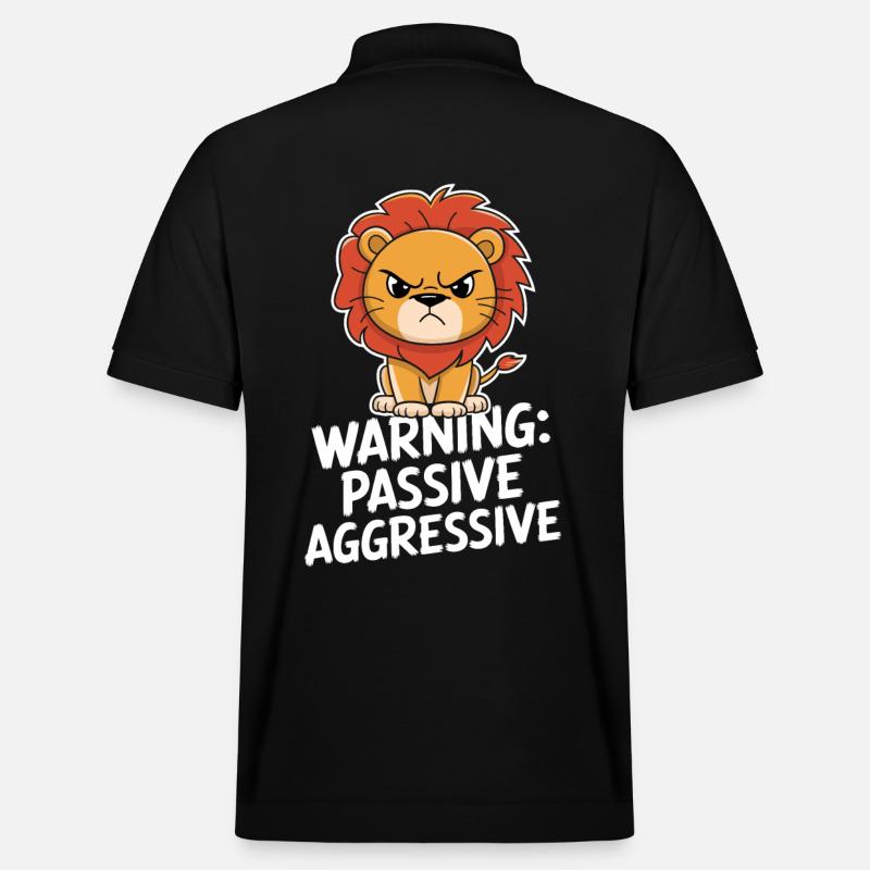 Warning: Passive, Aggressive, Leo - Stanley/Stella Unisex Organic Polo Shirt PREPSTER - black