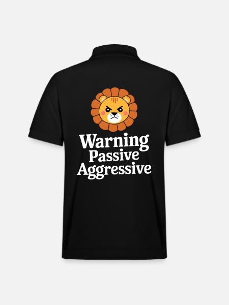 Warning Passive Aggressive Löwe - Stanley/Stella Unisex Bio-Poloshirt PREPSTER - Schwarz