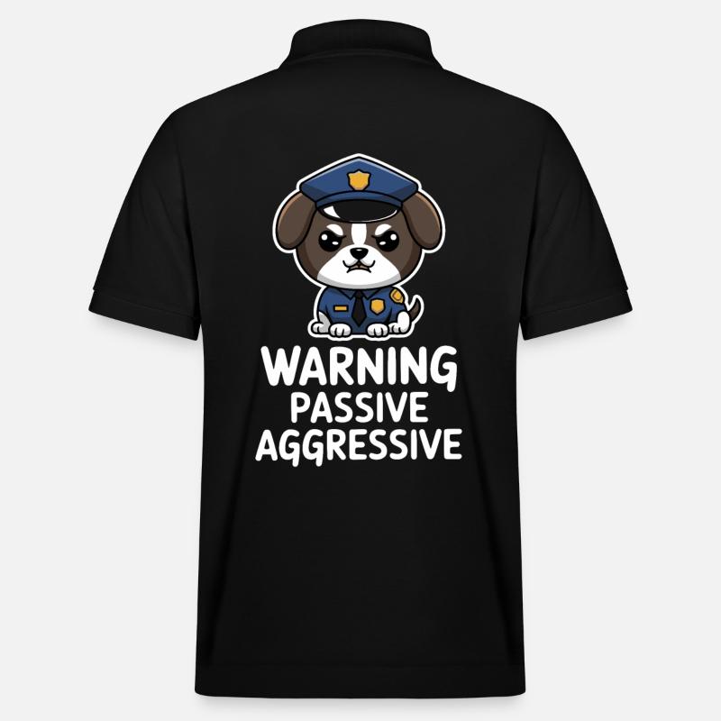 Warning Passive Aggressive Hundemotiv - Stanley/Stella Unisex Bio-Poloshirt PREPSTER - Schwarz