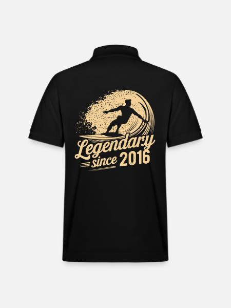 Legendary since 2016 Birthday Surfer - Stanley/Stella Unisex Organic Polo Shirt PREPSTER - black