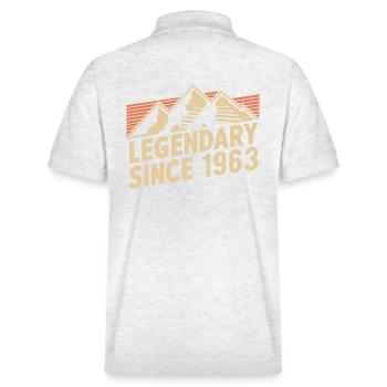 Legendär Seit 1963 Geburtstag - Stanley/Stella Unisex Bio-Poloshirt PREPSTER - Weiß meliert - Hinten - Andy (188cm)