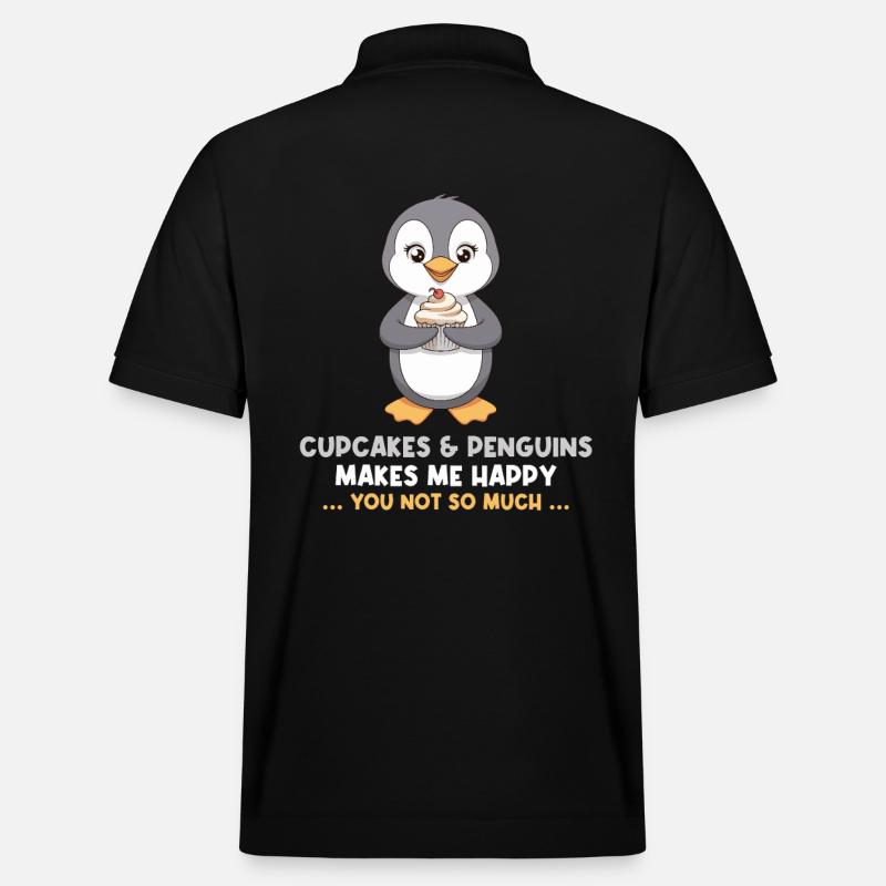 Cupcakes & Pinguine Machen Mich Glücklich - Stanley/Stella Unisex Bio-Poloshirt PREPSTER - Schwarz