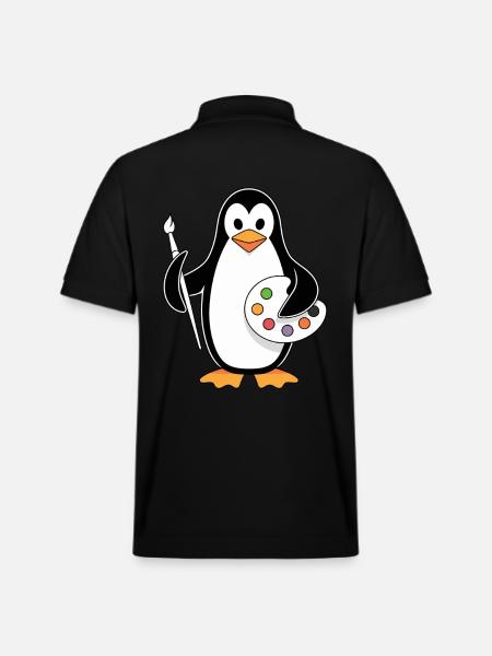 Creative Penguin Artist Fun - Stanley/Stella Unisex Organic Polo Shirt PREPSTER - black
