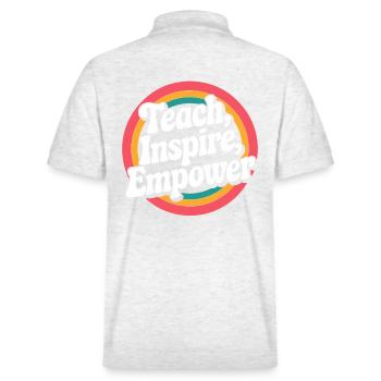 Lehrer: Lehre, Inspiriere, Ermächtige - Stanley/Stella Unisex Bio-Poloshirt PREPSTER - Weiß meliert - Hinten - Andy (188cm)