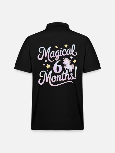 Magic 6 Months Half-Year Birthday - Stanley/Stella Unisex Organic Polo Shirt PREPSTER - black