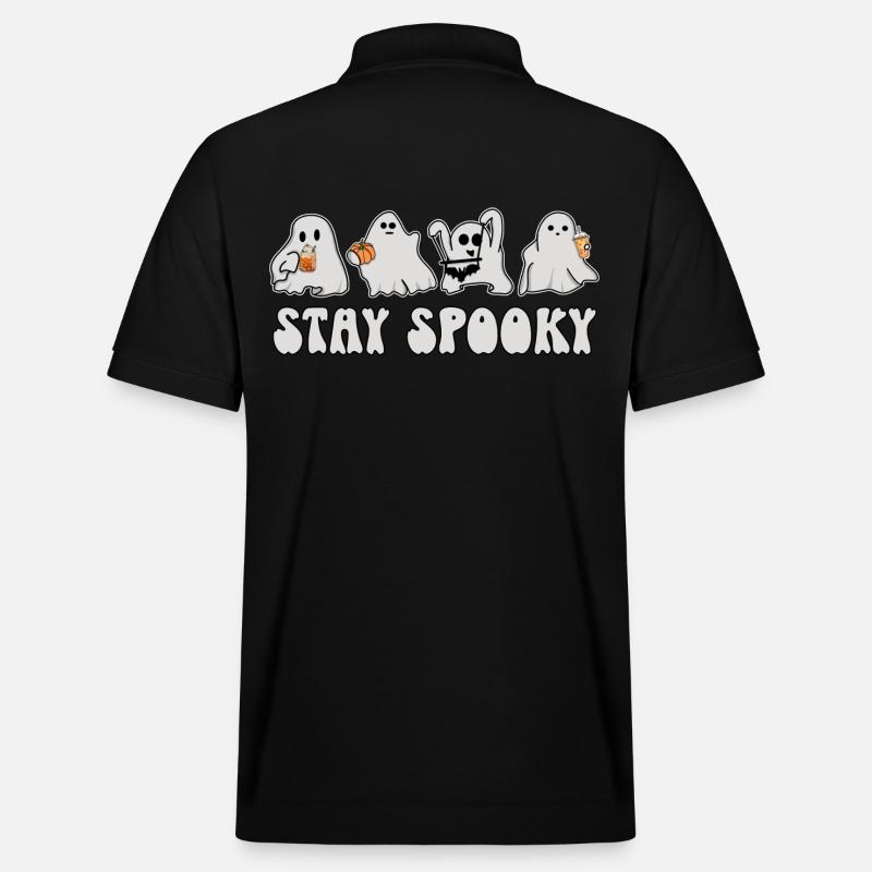 Fantômes Halloween - Restez effrayant - Polo PREPSTER bio Stanley/Stella Unisexe - noir