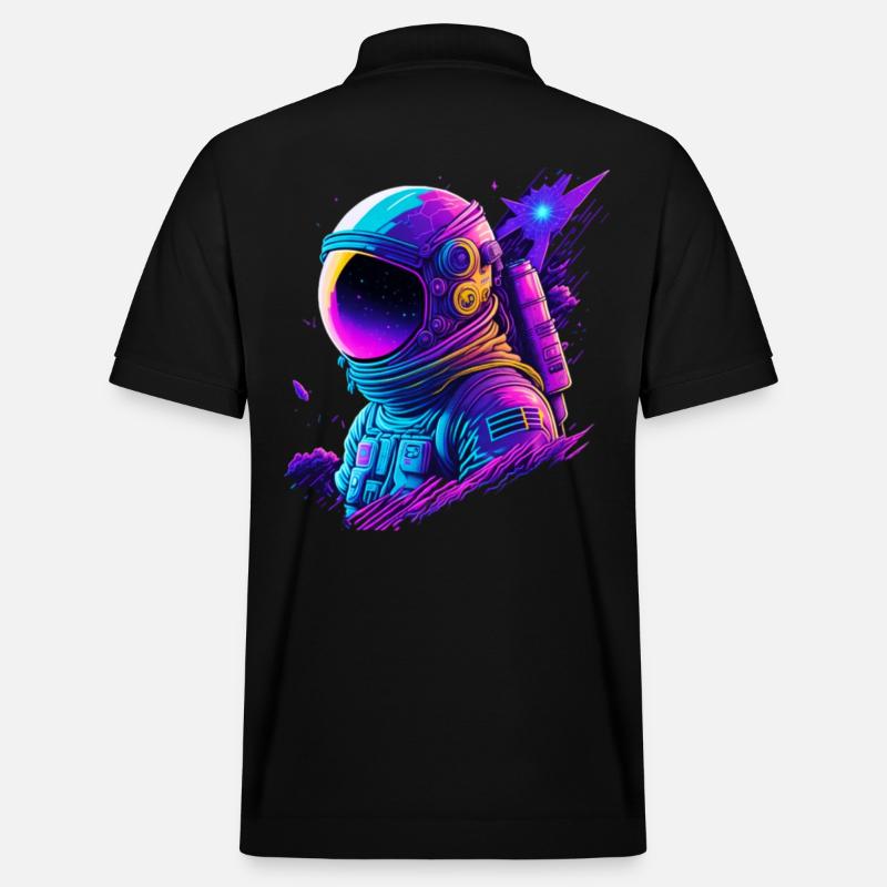 Synthwave Astronaute Space Explorer - Polo PREPSTER bio Stanley/Stella Unisexe - noir
