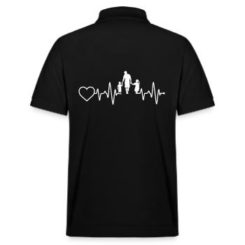 Vater Sohn und Tochter Herzschlag - Stanley/Stella Unisex Bio-Poloshirt PREPSTER - Schwarz - Hinten - Andy (188cm)