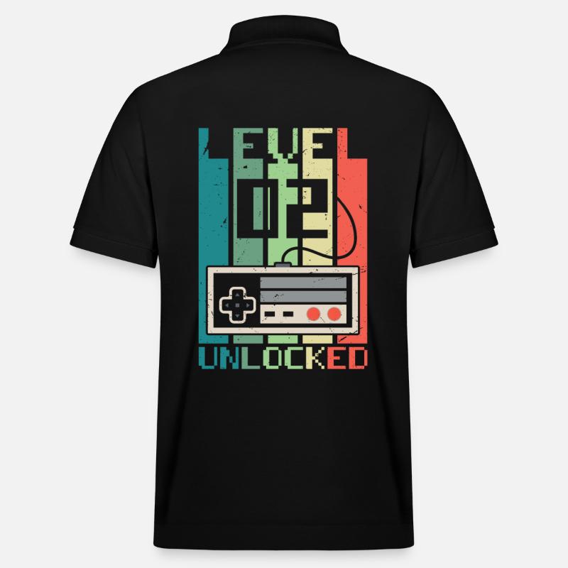 Level 2 Unlocked - Stanley/Stella Unisex Organic Polo Shirt PREPSTER - black
