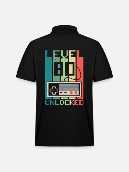 Level 80 Unlocked - Stanley/Stella Unisex Organic Polo Shirt PREPSTER - black