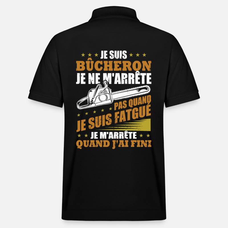 Ich bin Holzfäller - Stanley/Stella Unisex Bio-Poloshirt PREPSTER - Schwarz