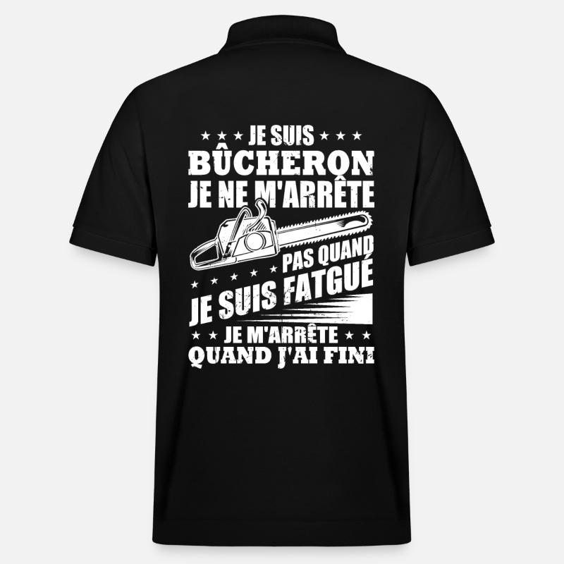 Ich bin Holzfäller - Stanley/Stella Unisex Bio-Poloshirt PREPSTER - Schwarz