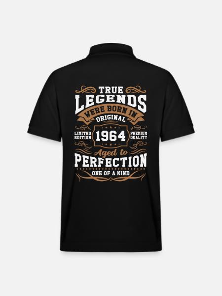 Legends Born in 1964 - Stanley/Stella Unisex Organic Polo Shirt PREPSTER - black