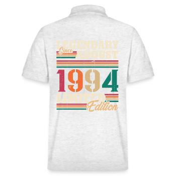 Jahrgang 1994 August Retro Geburtstagsgeschenk - Stanley/Stella Unisex Bio-Poloshirt PREPSTER - Weiß meliert - Hinten - Andy (188cm)
