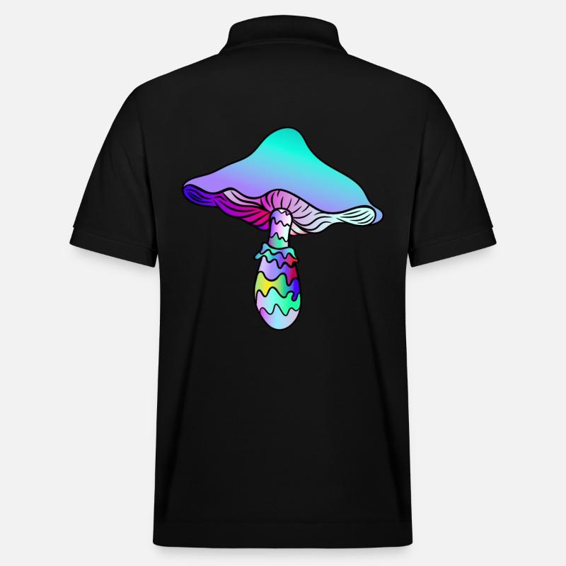 Psychedelischer Pilz - Regenbogen-Pilz - Stanley/Stella Unisex Bio-Poloshirt PREPSTER - Schwarz