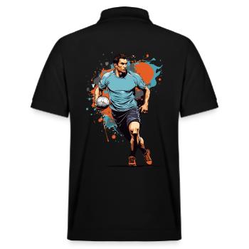 Joueur de handball Streetwear Style iconique - Polo PREPSTER bio Stanley/Stella Unisexe - noir - Dos - Andy (188cm)
