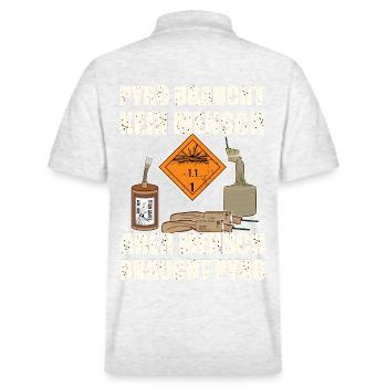 Pyro Silvester - Stanley/Stella Unisex Bio-Poloshirt PREPSTER - Weiß meliert - Hinten - Andy (188cm)