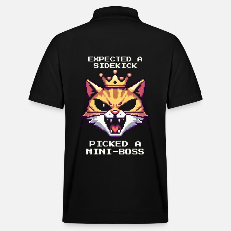 Statt Sidekick | Tierheim Hund Katze - Stanley/Stella Unisex Bio-Poloshirt PREPSTER - Schwarz