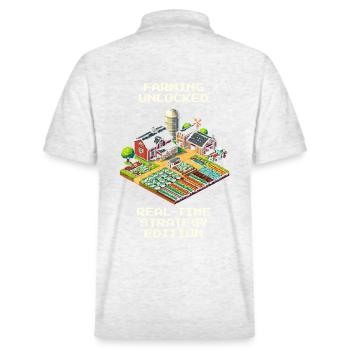 Ackerbau = RTS | Ressourcenmanagement mit Diesel - Stanley/Stella Unisex Bio-Poloshirt PREPSTER - Weiß meliert - Hinten - Andy (188cm)