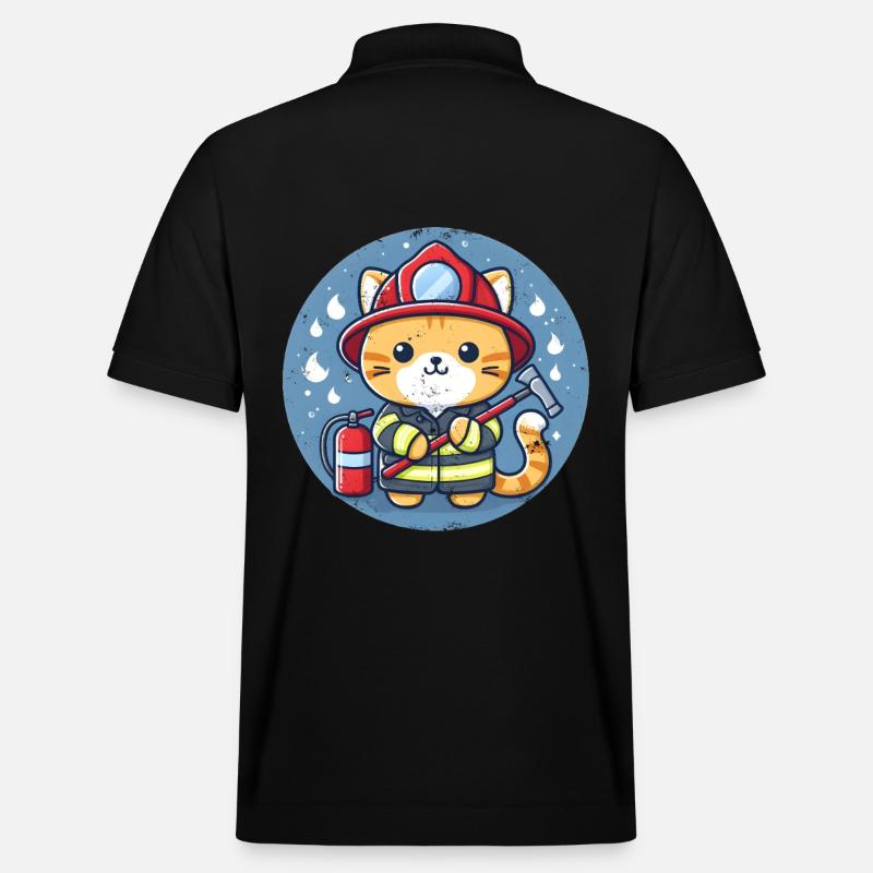 Chat pompier - Polo PREPSTER bio Stanley/Stella Unisexe - noir