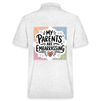 My parents are embarrassing - Stanley/Stella Unisex Organic Polo Shirt PREPSTER - heather white - Back - Andy (188cm)