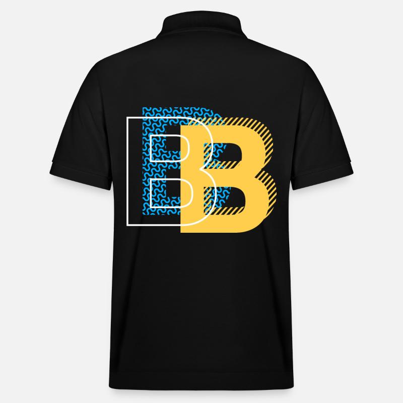 Lettre initiale B b - Polo PREPSTER bio Stanley/Stella Unisexe - noir