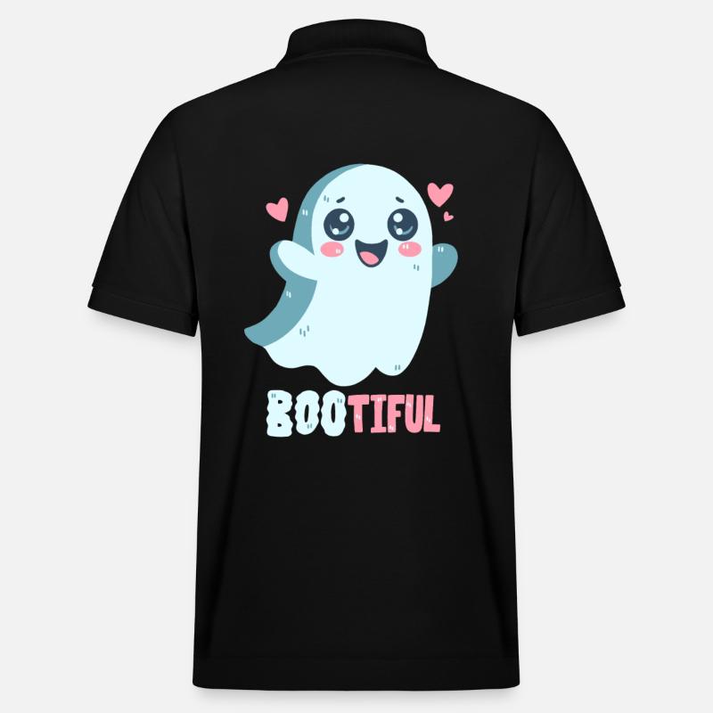 Ghost Pun - Bootiful - Boo! - Stanley/Stella Unisex Organic Polo Shirt PREPSTER - black
