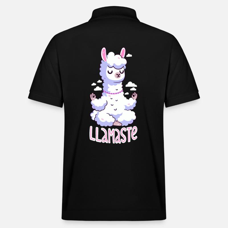 Lama médite - Namasté ! - Polo PREPSTER bio Stanley/Stella Unisexe - noir
