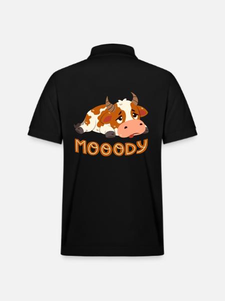 Moody Cow - Stanley/Stella Unisex Organic Polo Shirt PREPSTER - black