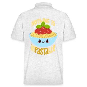 Pasta Wortwitz - Stanley/Stella Unisex Bio-Poloshirt PREPSTER - Weiß meliert - Hinten - Andy (188cm)