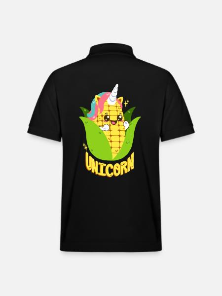 Einhorn-Maiskolben - Stanley/Stella Unisex Bio-Poloshirt PREPSTER - Schwarz