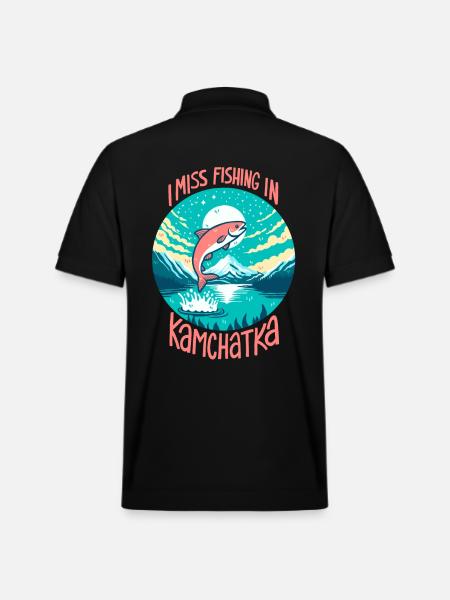 Fishing in Kamchatka - Stanley/Stella Unisex Organic Polo Shirt PREPSTER - black
