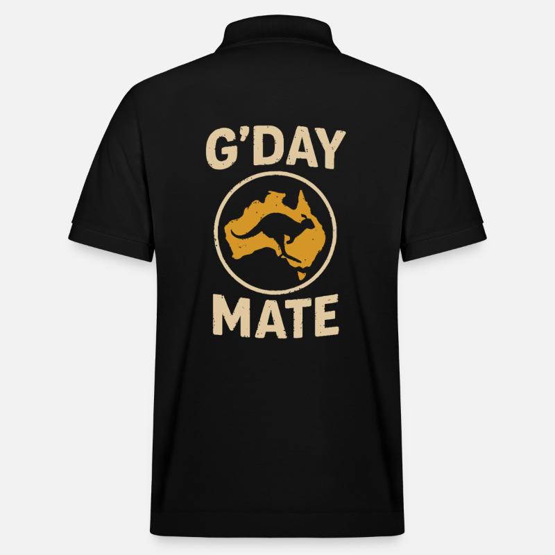 G’day mate – Salutation australienne - Polo PREPSTER bio Stanley/Stella Unisexe - noir