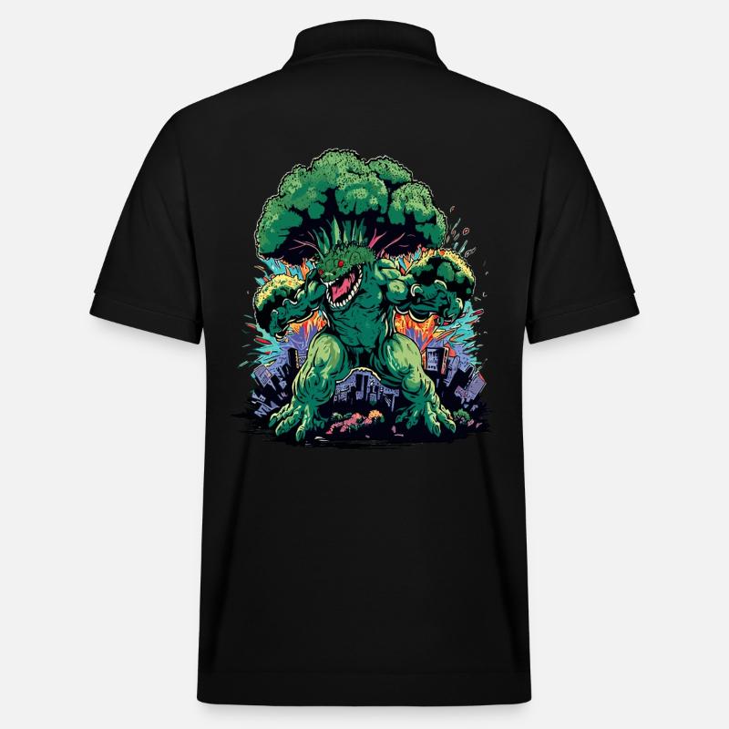 Brokkozilla monstre géant de brocoli - Polo PREPSTER bio Stanley/Stella Unisexe - noir