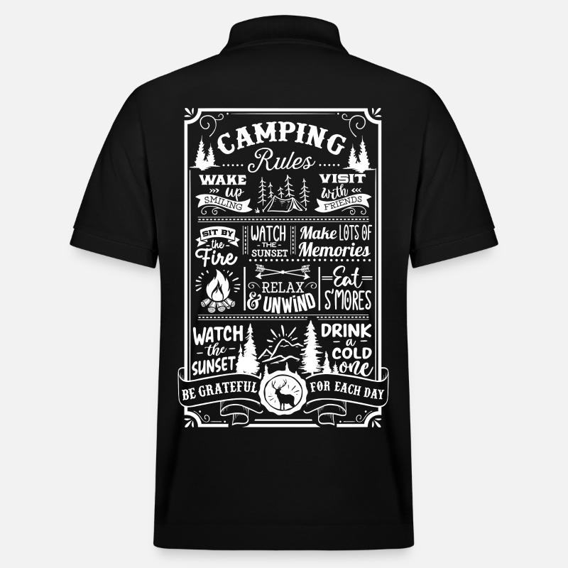 Camping Rules - Stanley/Stella Unisex Bio-Poloshirt PREPSTER - Schwarz