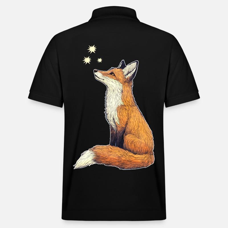 Fuchs mit Sternen - Stanley/Stella Unisex Bio-Poloshirt PREPSTER - Schwarz