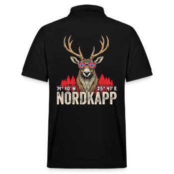 Norvège Norvège Norvège Scandinavie Cap Nord - Polo PREPSTER bio Stanley/Stella Unisexe - noir - Dos - Andy (188cm)