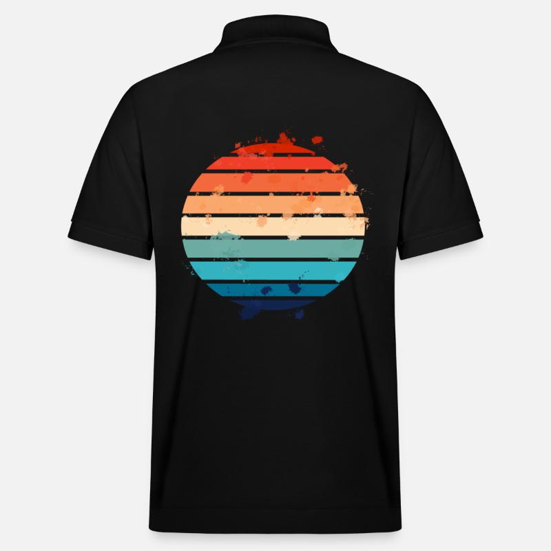 Splatter Retro Sunset - Stanley/Stella Unisex Bio-Poloshirt PREPSTER - Schwarz